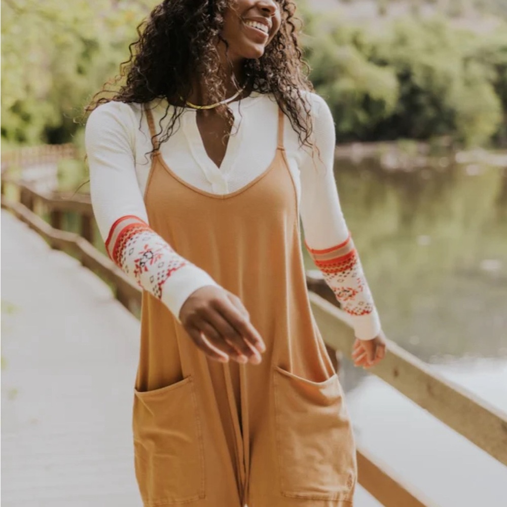 Free People Brown Hot Shot Onesie
